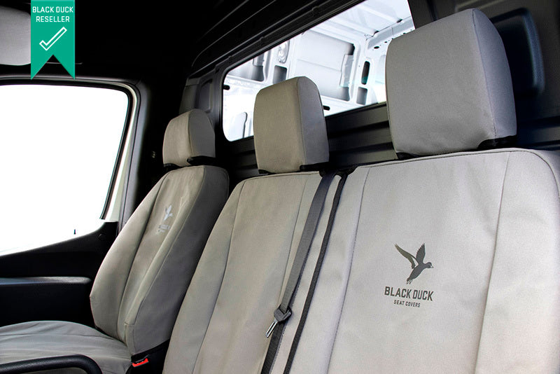 Black Duck Canvas Seat Covers Suits Hyundai Mighty Trucks 2022-On Grey