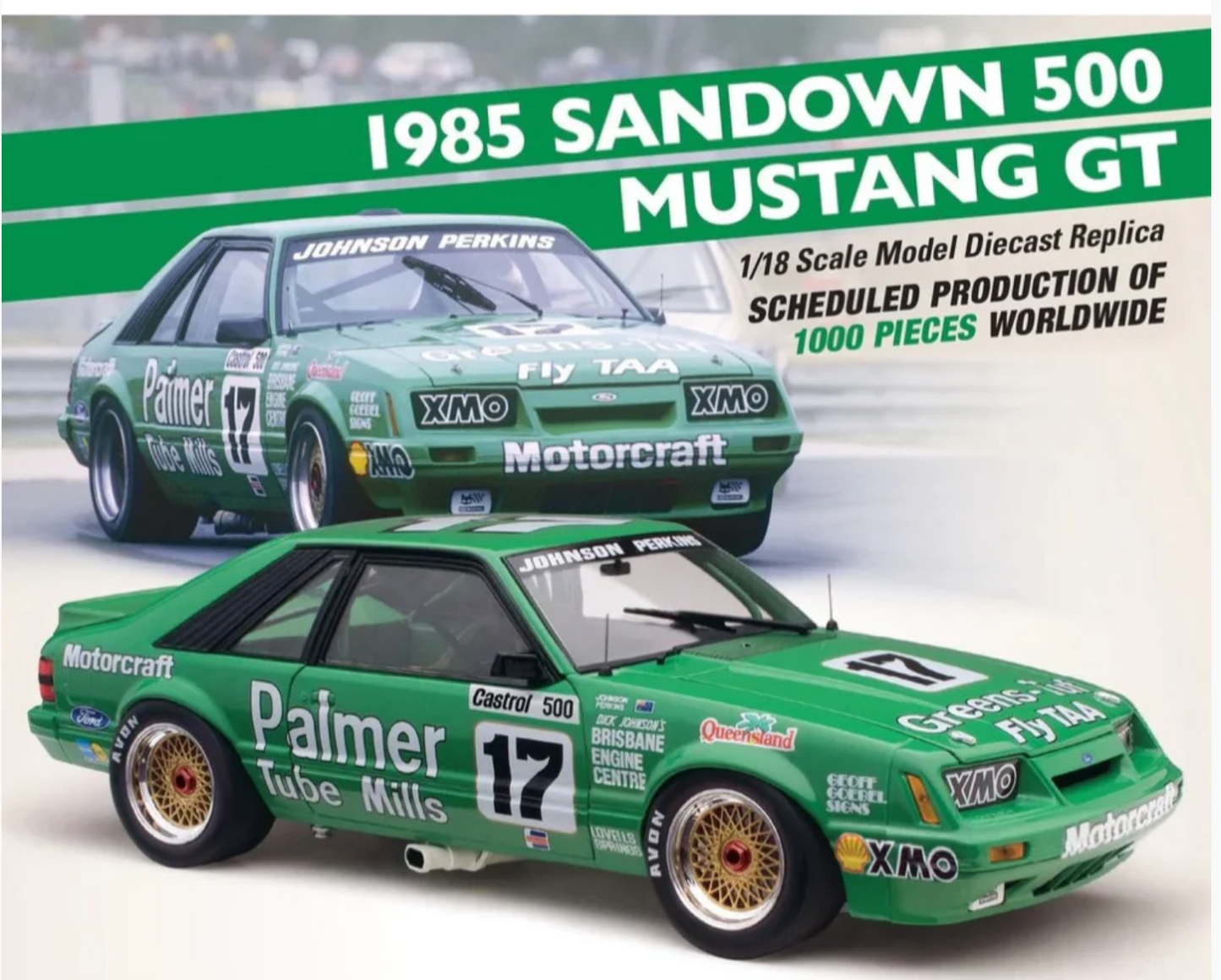 1:18 Classic Carlectables Ford 1985 Sandown 500 Mustang GT 18816