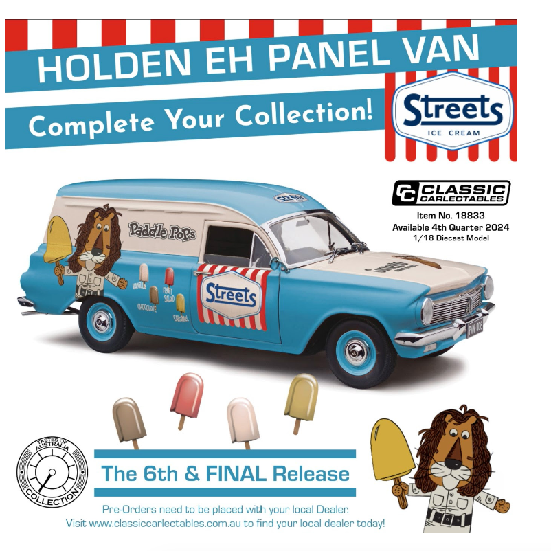 1:18 Classic Carlectables EH Holden Panel Van Streets Ice Cream 18833