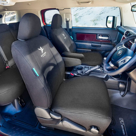 Black Duck Canvas Black Seat Covers Suits Ford Ranger Single Cab / Chassis PX 9/2011-5/2015