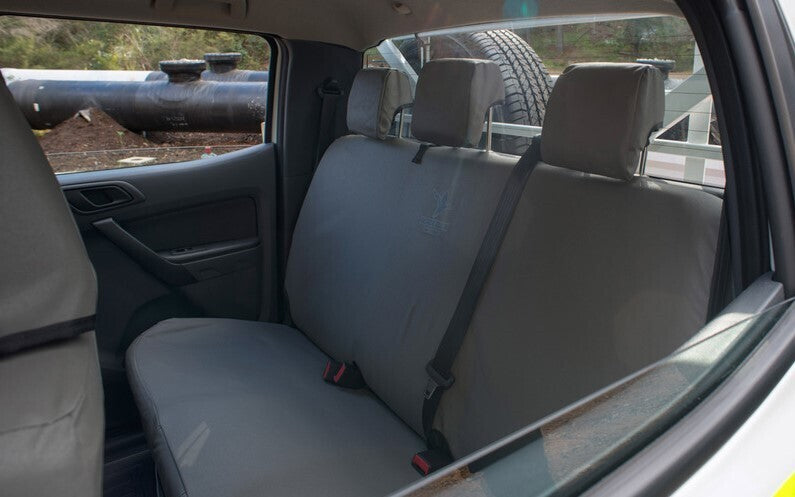 Black Duck Canvas Seat Covers Suits Ford Ranger Single Cab / Chassis PX 9/2011-5/2015 Grey