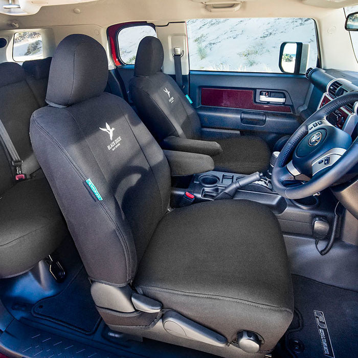 Black Duck Canvas Black Seat Covers Suits Mitsubishi Triton MN 8/2009-11/2012 NO Side Airbags