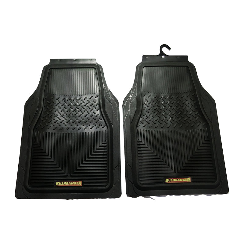 Bushranger Mudtamer Mud Tamer Solid Rubber Floor Mats Front Pair Black 91X01B