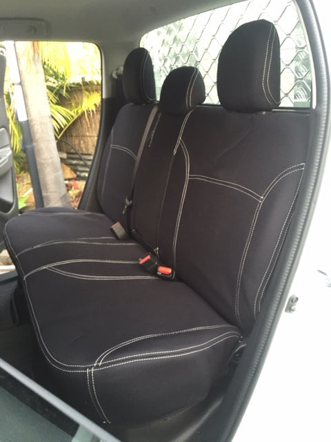 Wet Seat Neoprene Seat Covers Suits Mitsubishi Triton MR GLX/GLX ADAS/GLS/GLX+ Dual Cab 11/2018-11/2023 Black