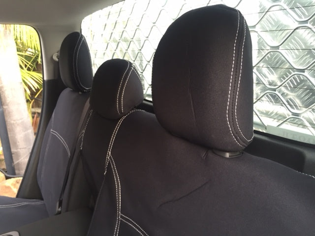 Wet Seat Neoprene Seat Covers Suits Mitsubishi Triton MR GLX/GLX ADAS/GLS/GLX+ Dual Cab 11/2018-11/2023 Black