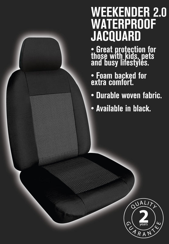 Weekender Jacquard Seat Covers Suits Holden Colorado Space Cab (RG) 2012-2020 Waterproof