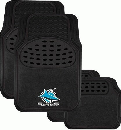 NRL Cronulla Sharks Floor Mats Set Of 4 Front & Rear