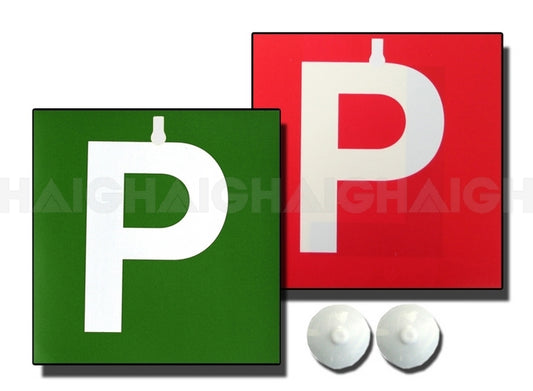 Double Sided Green & Red Provisional P Plastic Plates One Pair PP4