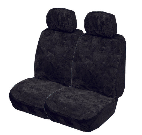 Black Explorer Diamond Pattern Sheepskin Size 30 (Lambswool) Deploy Safe Seat Covers Pair