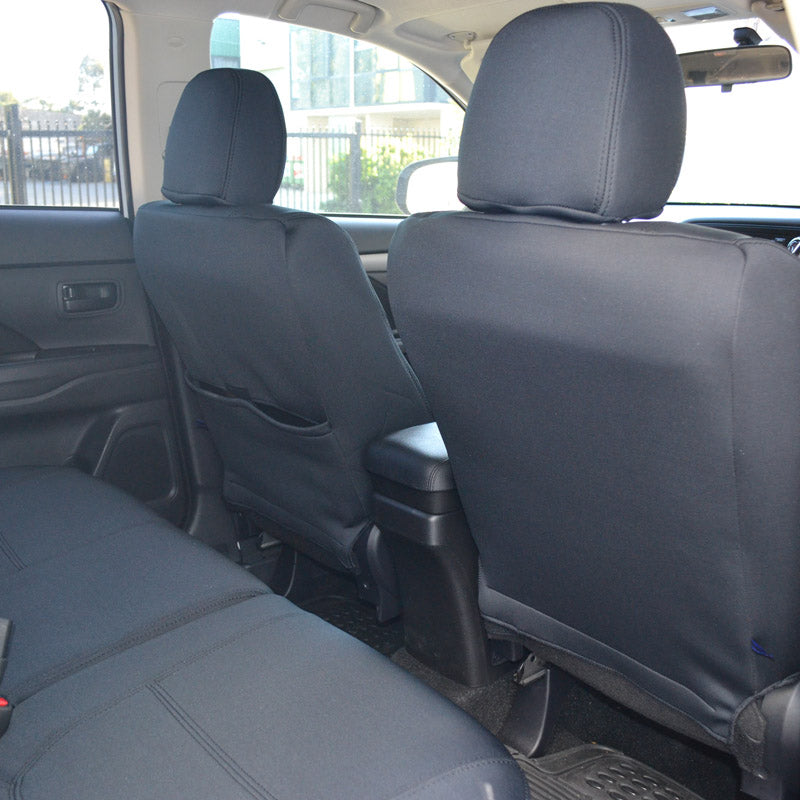 Wet Seat Black Neoprene Console & Seat Covers Suits Isuzu D-Max LSM/LSU-X-Terrain 7/2020-On Dual Cab Black Stitching