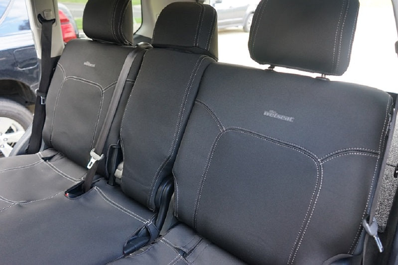 Wet Seat Black Neoprene Console & Seat Covers Suits Mazda BT-50 XTR/GT 7/2020-On Dual Cab Charcoal Stitching