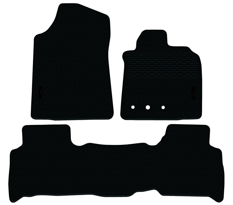 Rubber Custom Floor Mats suits Toyota Landcruiser 200 GX/GXL 11/2011-7/2021 VX/Sahara SUV 9/2007-7/2021 Front & Rear Black MRBTY008BLK2RW