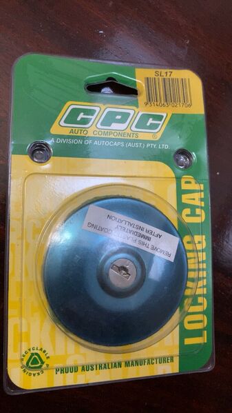 CPC Locking Petrol Cap suits Ford Capri 1961-78 Consul 1960-63 Cortina 1956-66, TC  Zephyr 1951-66 Thames 1951-59 Transit 4cyl 1966-75 Sierra 4 SL17