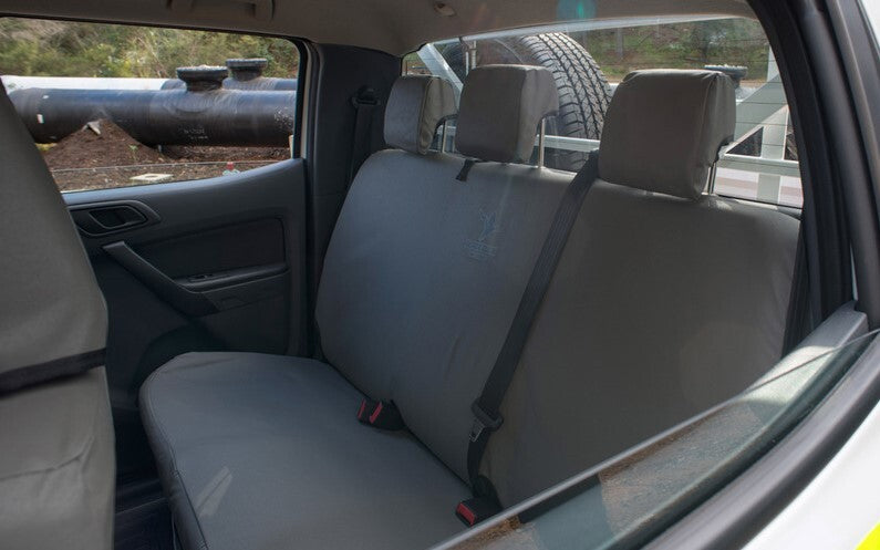 Black Duck Canvas Console & Seat Covers Suits Mazda BT-50 Single Cab 8/2020-On Grey