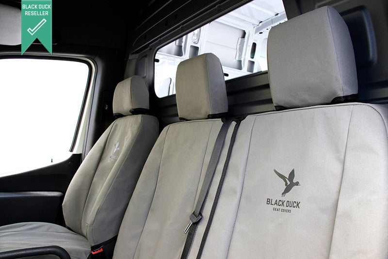 Black Duck Canvas Console & Seat Covers Suits Ford Ranger (XL/XLS/XLT/Sport/Wildtrak) 5/2022-On Grey