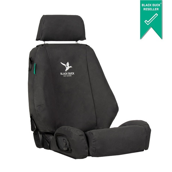 Black Duck Canvas Console & Seat Covers suits Ford Ranger Raptor 5/2022-On Black