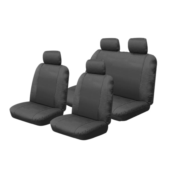 Outback Canvas Seat Covers suits Toyota Landcruiser VDJ76R Wagon-Workmate/GXL And VDJ79R Dual Cab Workmate/GXL 3/2007-On Charcoal