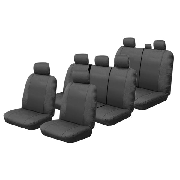 Outback Canvas Seat Covers suits Toyota Landcruiser 200 Series Wagon-GXL 11/2007-7/2021 Charcoal