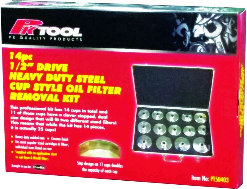 Oil Filter Removal Kit -14Pc Cup Style Kit