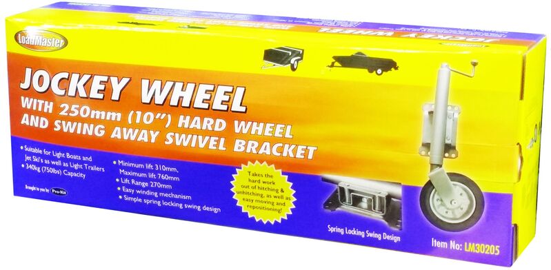 Jockey Wheel - 250Mm (10 ) Solid Wheel With Swing Away Bracket