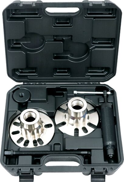 Drive-Shaft Pusher Set - 4, 5 & 6 Bolt Hubs, 10T, Hydraulic Ram With Two Universal Puller Plates