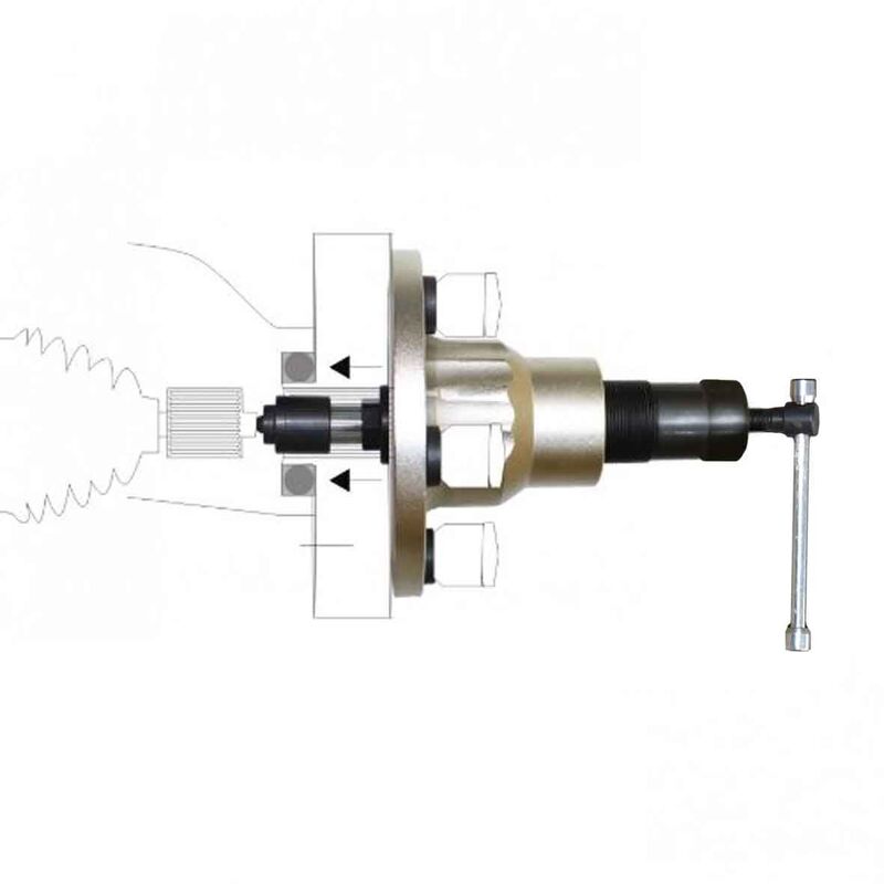 Drive-Shaft Pusher Set - 4, 5 & 6 Bolt Hubs, 10T, Hydraulic Ram With Two Universal Puller Plates