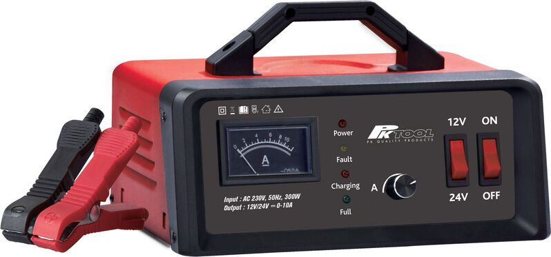 Battery Charger  - 12V & 24V. 0-10A Adjustable Charge. Suits Lead Acid, Gel, Efb, Agm Batteries