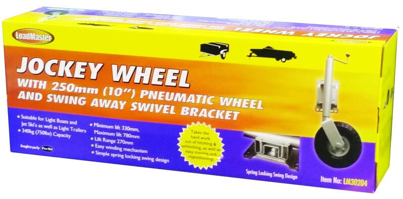 Jockey Wheel - 250Mm (10 ) Pneumatic Wheel With Swing Away Bracket