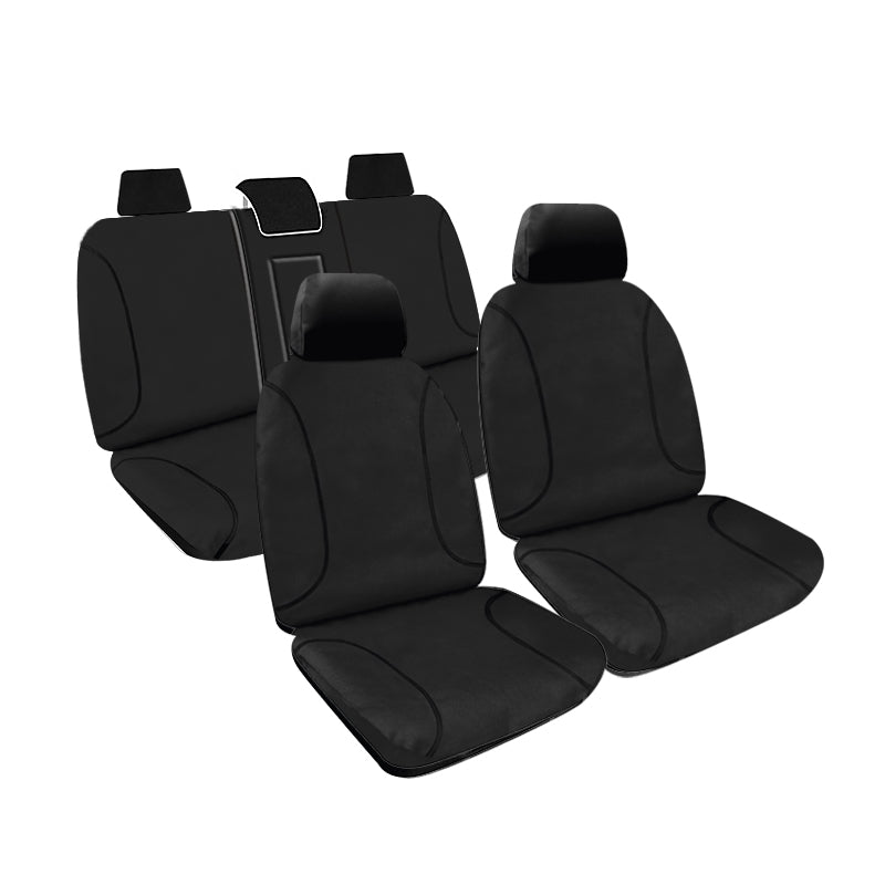 Tradies Canvas Seat Covers Suits Holden Colorado 7 (RG) LT/LTZ/7 Seat Wagon 11/2012-1/2018 Black