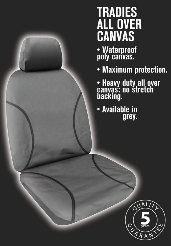 Tradies Full Canvas Seat Covers Suits Isuzu MU-X LS-M/LS-T/LS-U/Onyx (UC) 2013-5/2021 Grey