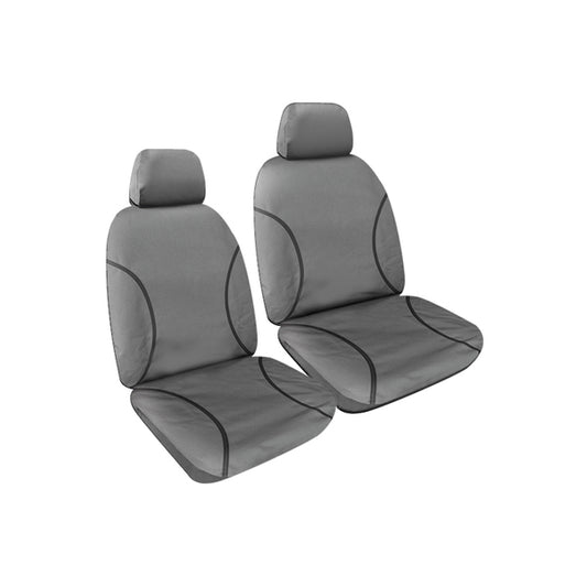 Tradies Canvas Seat Covers suits Toyota Hilux Workmate/SR Single Cab Bucket Seats 5/2005-6/2011 Grey