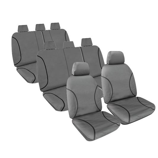 Tradies Canvas Seat Covers suits Toyota Landcruiser Wagon (200 Series) GXL/8 Seater 7/2009-7/2021 Grey