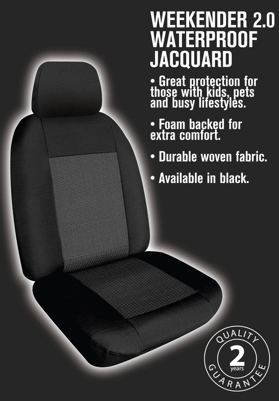 Weekender Jacquard Seat Covers Suits Holden Captiva (CG Series 2) CX/SX 7 Seater 3/2011-2012 Waterproof